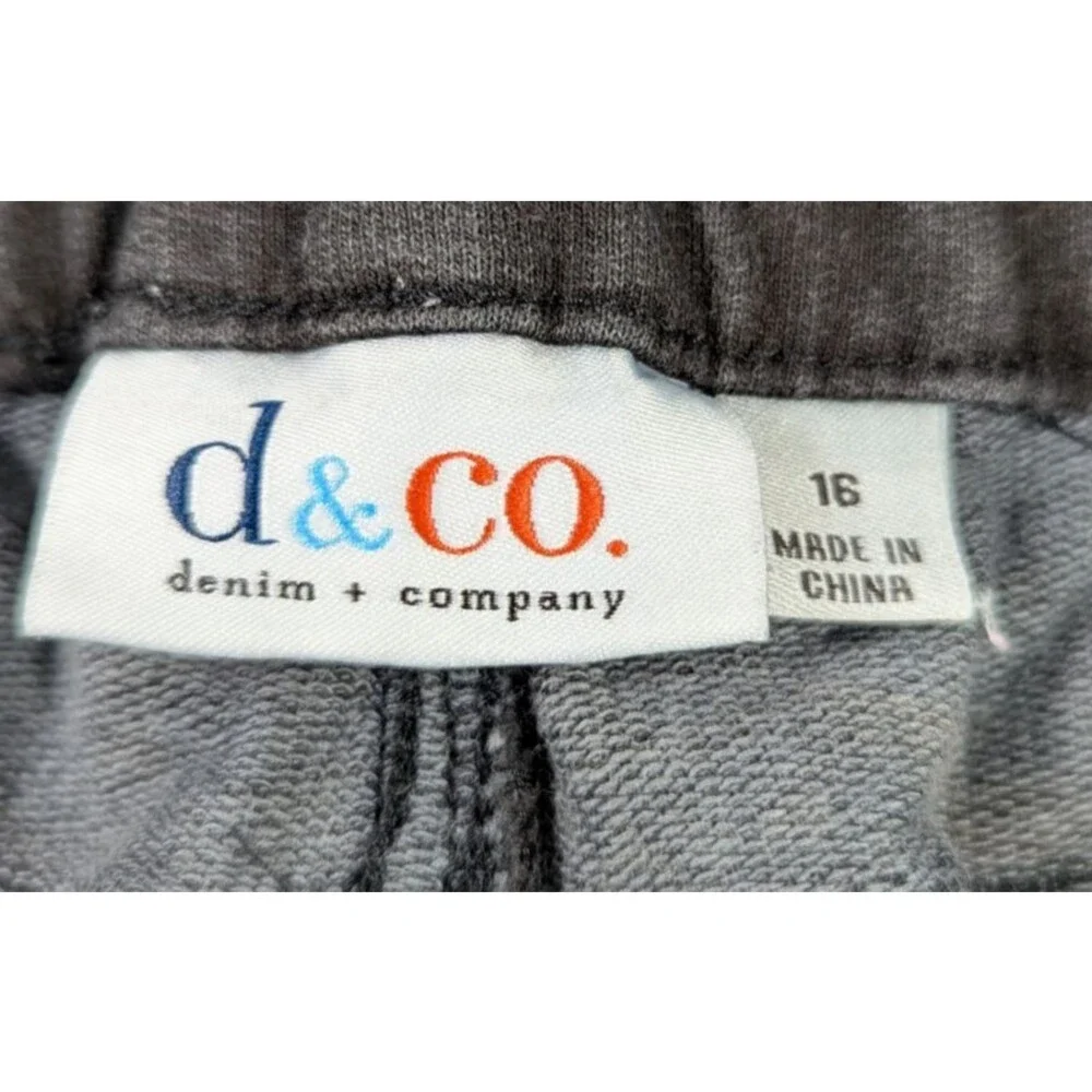 D&Co Denim + Company Womens 16 Black Denim Bermuda Shorts Stretch Knee Length